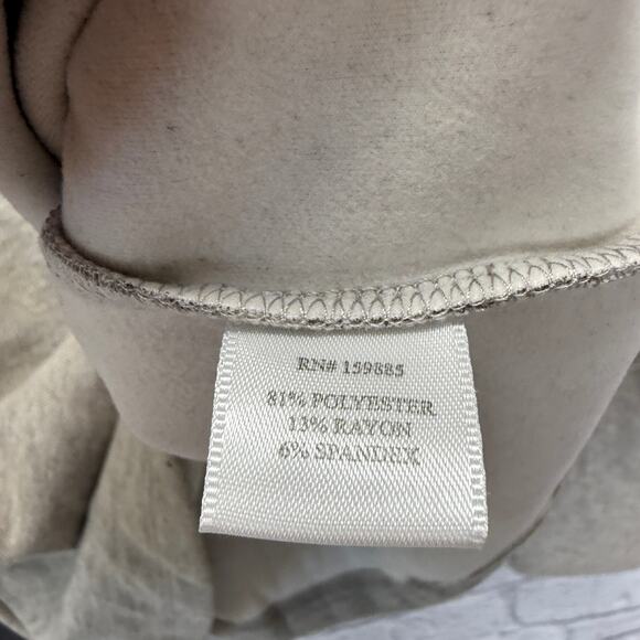 Bobi Tomlinson Mock Neck Top Shirt Oatmeal Beige Size XL Raglan Sleeves New - Picture 5 of 6